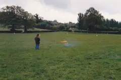 guy flying r/c helicopter