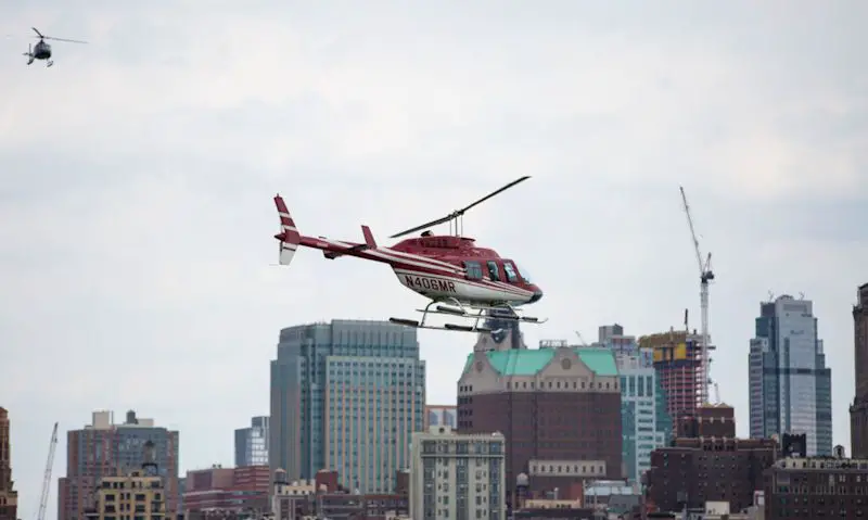 New York Helicopter Bell Long Ranger departing Pier 6